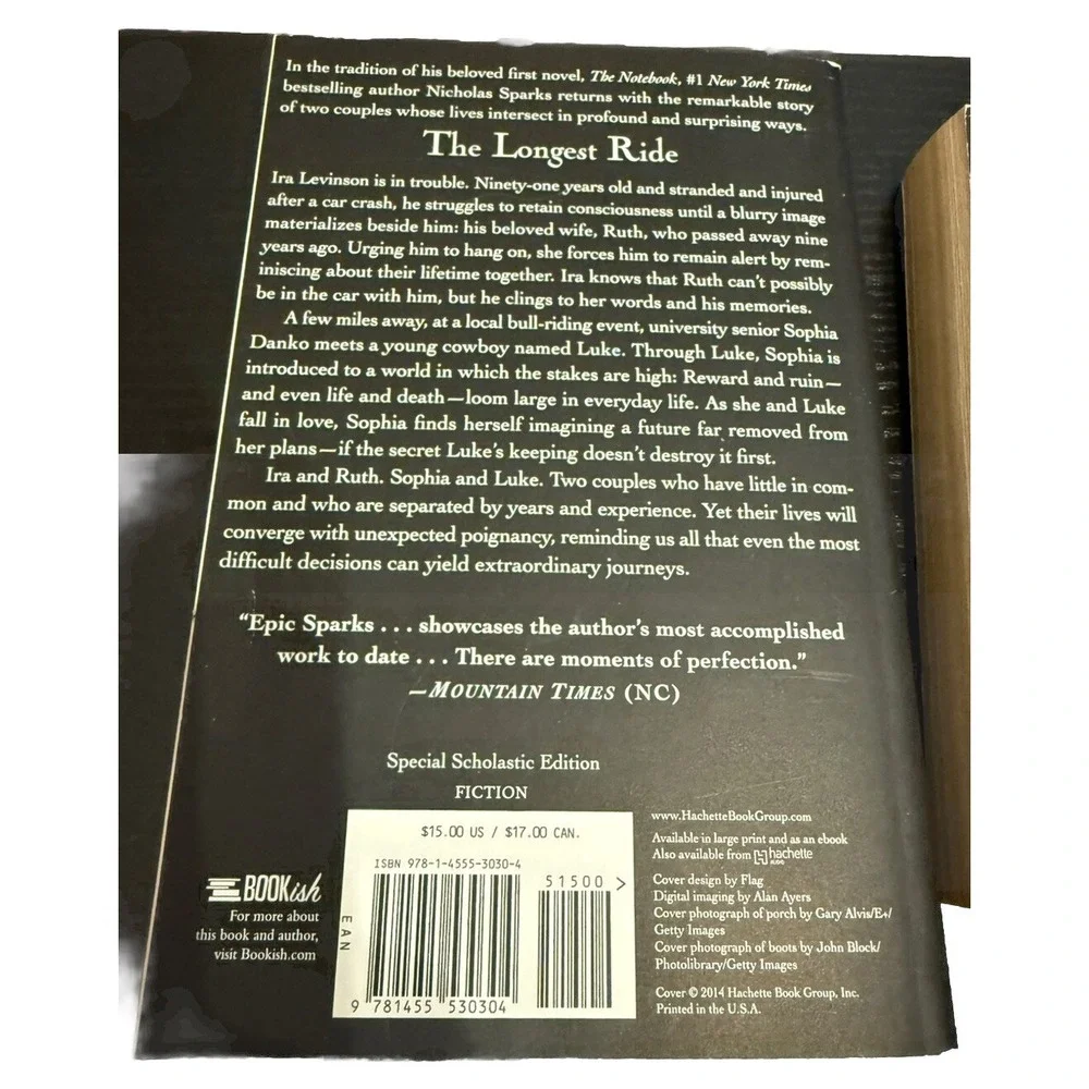 Nicholas Sparks Romance‎ 2 PB The Longest Ride, & A Bend In The Road